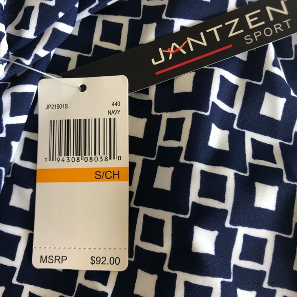 NWT Jantzen Sport Tankini Navy White High Neck Sz Small - Picture 8 of 14